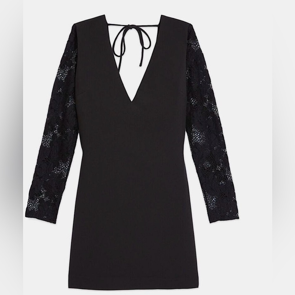 NWT The KOOPLES Vestiaire Black Lace Sleeve LBD Mini Dress Sz 3 US L Summer Date - Picture 6 of 10